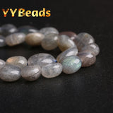 Gray Labradorite Stone Beads for Jewelry Making DIY Bracelets Necklace