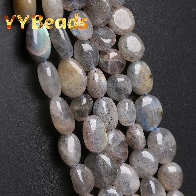 Gray Labradorite Stone Beads for Jewelry Making DIY Bracelets Necklace