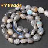 Gray Labradorite Stone Beads for Jewelry Making DIY Bracelets Necklace
