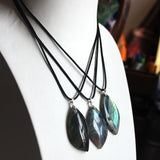 Labradorite Crystal Pendant Necklace Moonstone Sunstone Divination