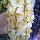 Irregular Lemon Quartz Nugget Beads 16-25mm Loose Stone Beads