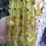 Irregular Lemon Quartz Nugget Beads 16-25mm Loose Stone Beads