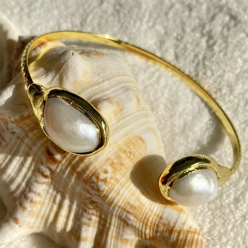 Natural Irregular Pearl Electroplated Bracelet Women's Luxury