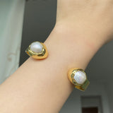 Natural Irregular Pearl Electroplated Bracelet Women's Luxury