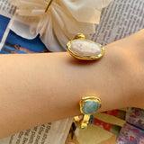 Irregular Pearl Tianhe Stone Bracelet Elegant Women's Jewelry
