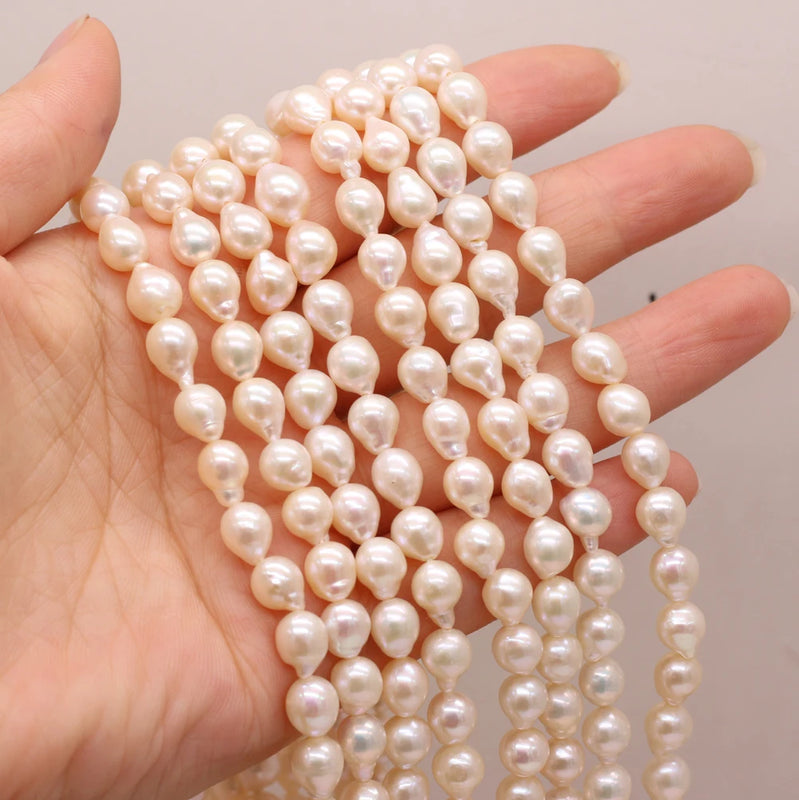 Natural Round Drop-shaped Pearl Loose Shell Pearl Beads DIY Jewelry Gift