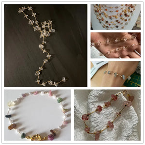 Red Agate Stone Beads Stainless Steel Chain Jewelry Making DIY