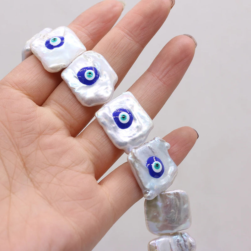 Baroque Pearl Beads Evil Eye Freshwater Spacer Bead for Jewelry Making DIY