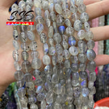 Irregular Gray Larvikite Labradorite Beads for Jewelry Making 8-10mm