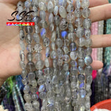 Irregular Gray Larvikite Labradorite Beads for Jewelry Making 8-10mm