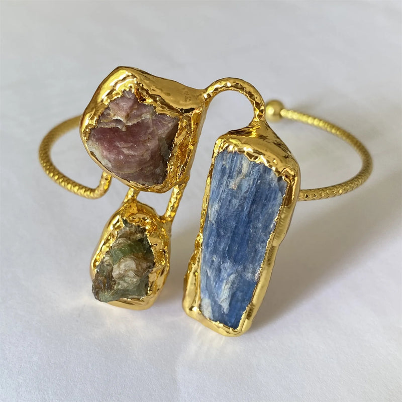 Irregular Tourmaline Crystal Bracelet Women's Jewelry