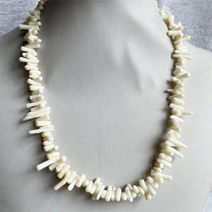 Natural Coral Stone Necklace Branch Beaded Chain Vintage Strand Gift