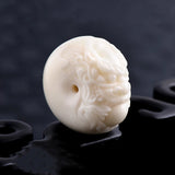 Hand-carved Dragon Head Bagel Pendant Necklace