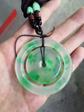 Natural JADE Double Donut Pendant Necklace for Men and Women