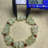 Natural Jade Afghan Gourd Beads Bracelet Adjustable Bangle