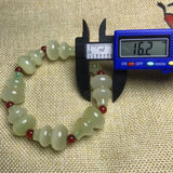 Natural Jade Afghan Gourd Beads Bracelet Adjustable Bangle