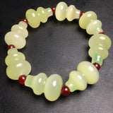 Natural Jade Afghan Gourd Beads Bracelet Adjustable Bangle