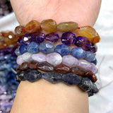 Faceted Rice Stone Beads 15'' for Jewelry Making