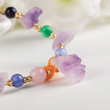 Natural Jade Amethyst Beads Bracelet Adjustable Bangle