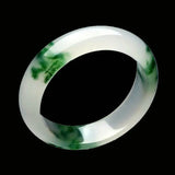 Natural Jade Bangle Green Hand Carving Bracelet Women