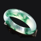 Natural Jade Bangle Green Hand Carving Bracelet Women