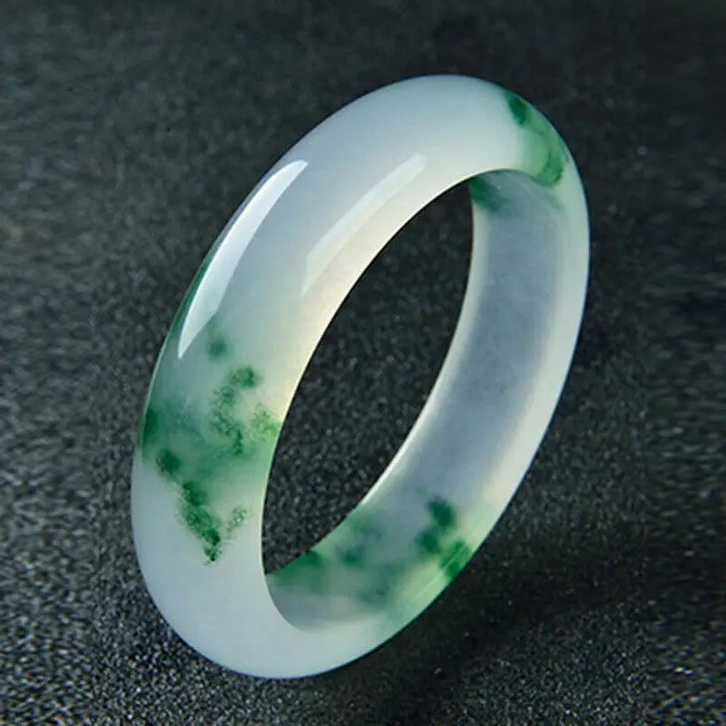 Natural Jade Bangle Green Hand Carving Bracelet Women
