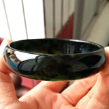 Natural Dark Green Jade Bangles Women's Bracelets
