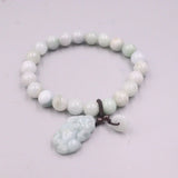 Jade Bead Bracelet Luck Pixiu 8mm Beads 16-17cmL