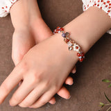 Natural Jade Beads Bracelets Bangle Hand Braided Vintage Punk Flowers Bracelets