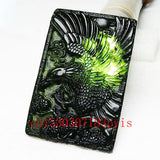 Jade Green Eagle Pendant Necklace Chinese Carved Charm Jewelry