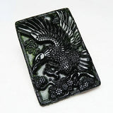 Jade Green Eagle Pendant Necklace Chinese Carved Charm Jewelry
