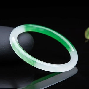 Natural Jade Bracelet Bangle Hand-Carved Luck Amulet