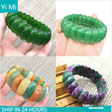 Natural Jade Agate Silk Crystal Bracelet with Charms