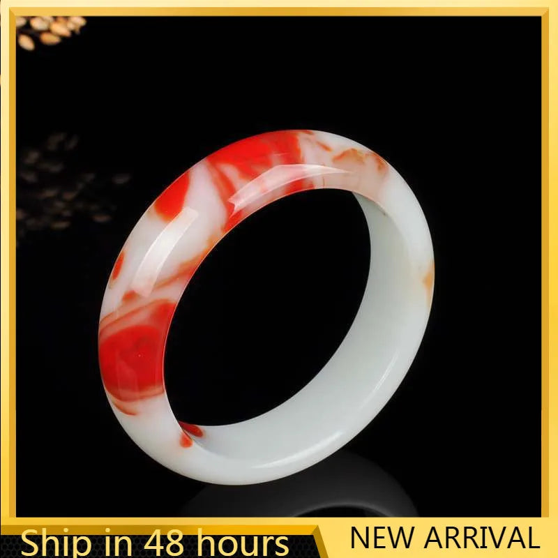 Natural Hetian Jade Chicken Blood Gobi Jade Bracelet Female Joker Bracelet
