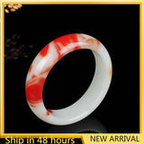 Natural Hetian Jade Chicken Blood Gobi Jade Bracelet Female Joker Bracelet