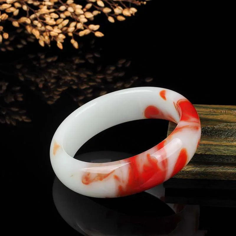 Hetian Jade Chicken Blood Jade Bracelet Female Joker Bracelet