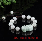 Jade Burma Emerald 10mm Bead Pixiu Bracelet Adjustable Bangle
