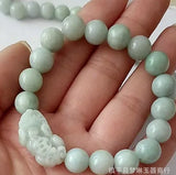 Jade Burma Emerald 10mm Bead Pixiu Bracelet Adjustable Bangle Jewelry