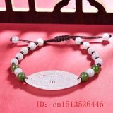 Natural Jade Burma Emerald Bead Bracelet Bangle Hand-Carved Woman