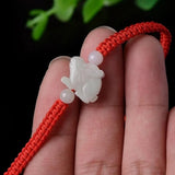 Jade Burma Emerald Rabbit Bead Bracelet Adjustable Bangle