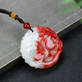 Jade Chicken Blood Pendant Necklace for Men and Women