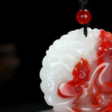 Jade Chicken Blood Pendant Necklace for Men and Women