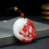 Jade Chicken Blood Pendant Necklace for Men and Women