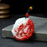 Jade Chicken Blood Pendant Necklace for Men and Women