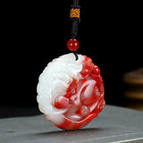 Jade Chicken Blood Pendant Necklace for Men and Women