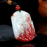 Jade Chicken Blood Zodiac Tiger Pendant Sweater Chain
