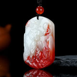 Jade Chicken Blood Zodiac Tiger Pendant Sweater Chain