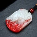 Jade Chicken Blood Zodiac Tiger Pendant Sweater Chain