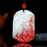Jade Chicken Blood Zodiac Tiger Pendant Sweater Chain