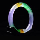 Natural Jade Colorful Jade Bracelet Ladies Round Fulushou Bracelet